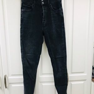 agolde black denim pants